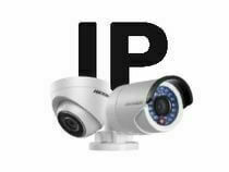 Две  камеры видеонаблюдения на фоне надписи IP
